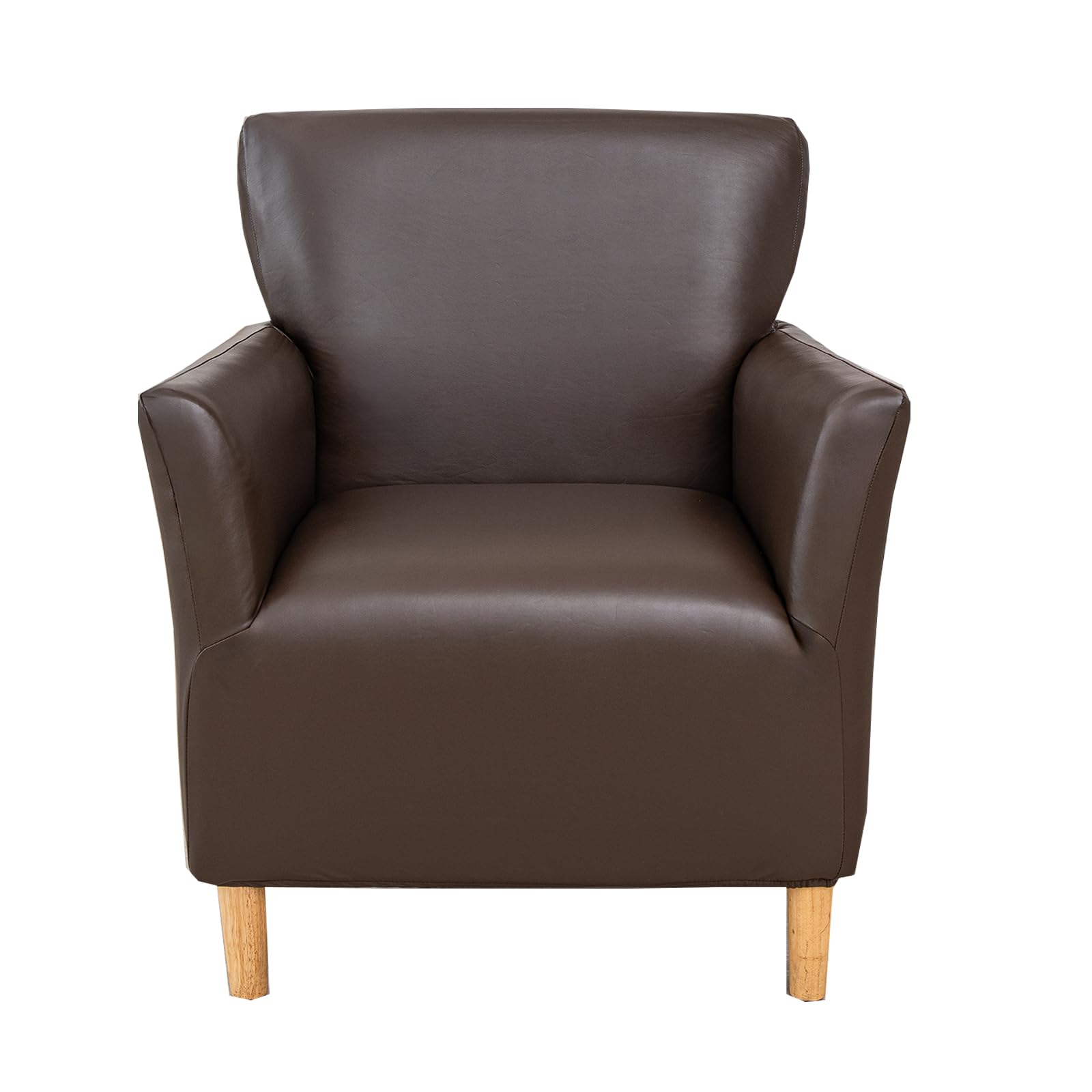 CRFATOP Stretch Mid Century Modern Armchair Slipcover 1-Piece PU Coffee Accent Chair Covers with Arms Soft Waterproof Chair Slip