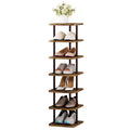SORCEDAS Shoe Rack Vertical Narrow Shoe Shelf Storage 7 Tier Corner Shoe Organizer for Closet Entryway Garage(Bronze + Rustic Da