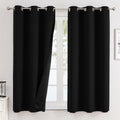 ChrisDowa 100% Blackout Curtains for Bedroom with Black Liner, 2 Thick Layers Total Blackout Thermal Insulated Grommet Window Cu