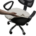 Melaluxe Stretch Jacquard Office Chair Cover, Removable Washable Desk Chair Cover Rotating Chair Seat Slipcover, Creamy-White