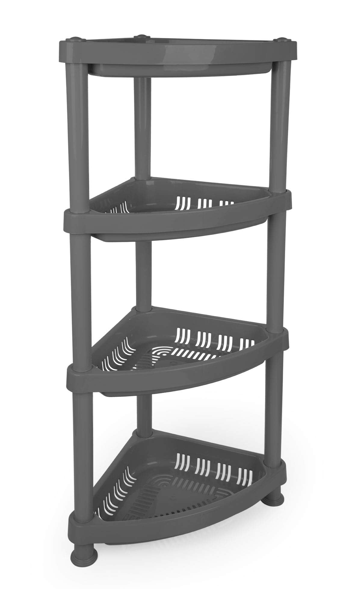 Mintra Home Light Duty Plastic Storage Racks (Corner Rack, Grey)