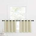 NICETOWN Clearance Curtains Tiers, Light Beige Valances Tiers - Grommet Top Room Darkening Small Curtains for Half Cafe Windows/