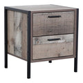 OS Home and Office Furniture 17.25 2-Drawer Wood Night Stand in Brown