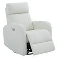 CHITA Genuine Leather Power Swivel Glider Recliner Chair, FSC Certified Double Layer Backrest Truck Armrest Recliner Chair Sofa 