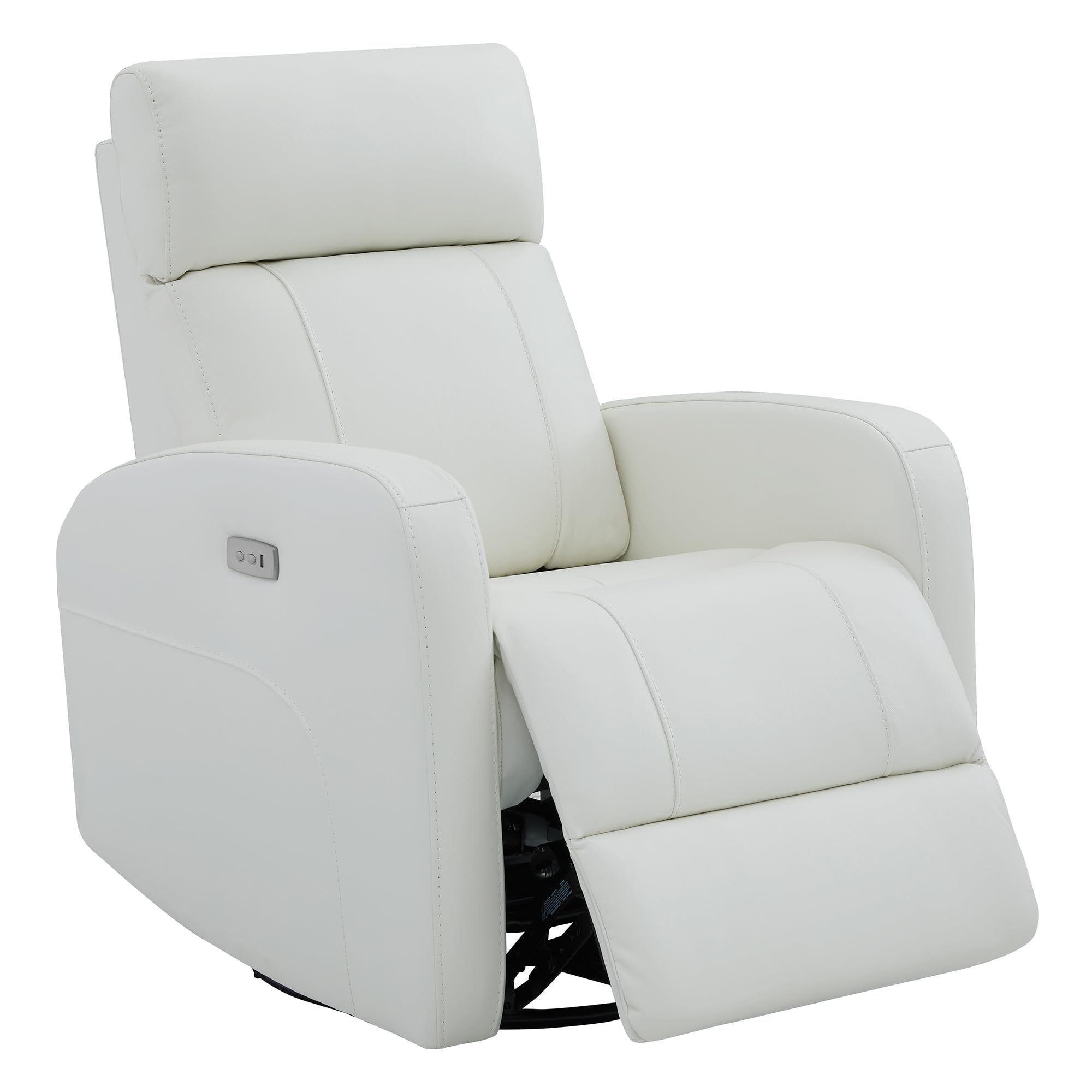 CHITA Genuine Leather Power Swivel Glider Recliner Chair, FSC Certified Double Layer Backrest Truck Armrest Recliner Chair Sofa 
