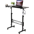 SIDUCAL Standing Desk Adjustable Height, Small Mobile Stand Up Desk with Wheels, Rolling Desk for Standing or Sitting, Portable 