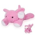 JellyMallow 5 lbs 27 Weighted Elephant Stuffed Animals Pink, Giant Elephant Plush Pillow Huggable Plushie for Kids and Adults