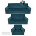 Peryiter 3 Pcs Slipcover Set for Couch Furniture Covers for Sofa Loveseat Couch Arm Chair, Form Fit Stretch, Wrinkle Free, Furni
