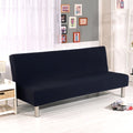 Solid Colour Armless Sofa Bed Cover Polyester Spandex Stretch Futon Slipcover 3 Seater Elastic Full Folding Couch Sofa Cover fit