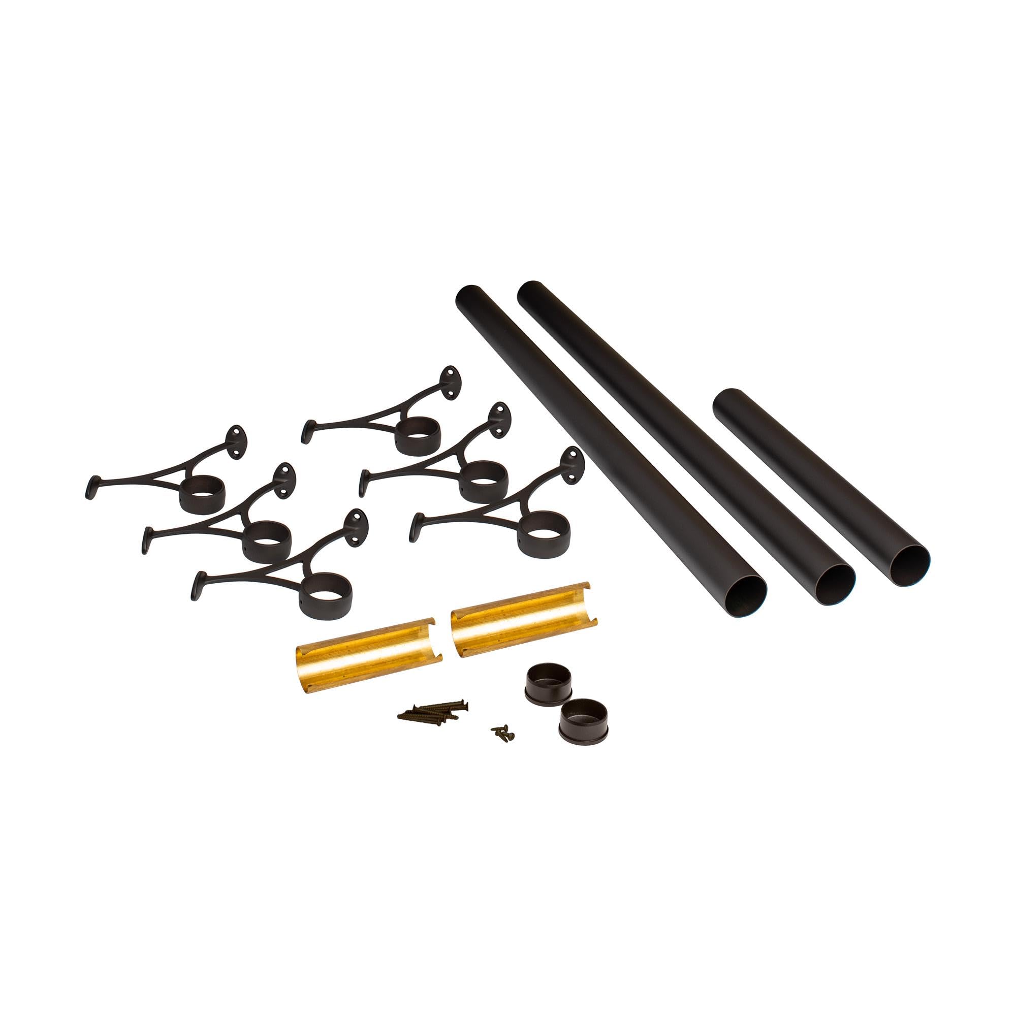 OUTWATER 20 Bar Foot Rail Kit - Complete Undercounter Mount Hardware and Tubing, Oil Rubbed Bronze Finish