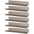 Dezzer 6 Pack Acrylic Shelves for Wall, 15 Acrylic Floating Shelves for Bathroom Bedroom, Invisible Bookshelf Wall Ledge Storage