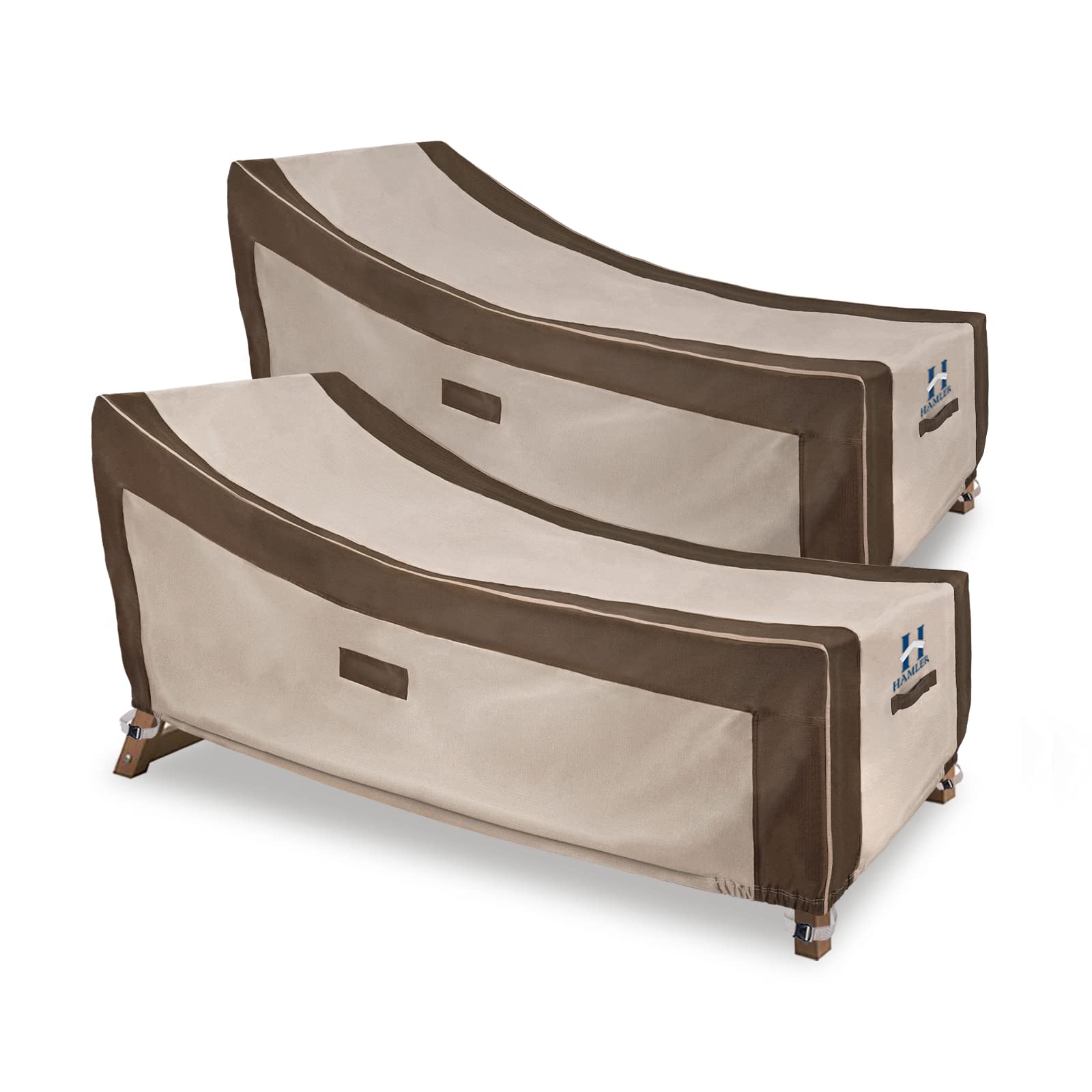 HAMLER Lounge Chair Cover, Heavy Duty Chaise Lounge Covers Outdoor Waterproof 2 Pack, Outdoor Furniture Covers for Patio Furnitu