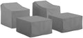 Crosley Furniture Patio Furniture Covers, Waterproof 4-Piece Cover Set for Outdoor Chairs and Ottomans, Gray