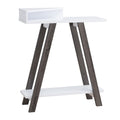Benjara Baki 38 Inch Modern Wood Side Console Table, Corner Compartment, White