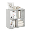 Furinno Cubicle Open Back Decorative Cube Storage Organizer, 4-Cube, Light Grey