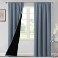 H.VERSAILTEX 100% Blackout Curtains for Bedroom 42 Inches Wide Thermal Insulated Blackout Curtains 84 Inches Long Rod Pocket Cur