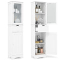 Tangkula 67  Tall Bathroom Storage Cabinet, Slim Freestanding Tower w/ 2 Doors & 1 Drawer, Narrow Floor Cabinet w/Adjustable She