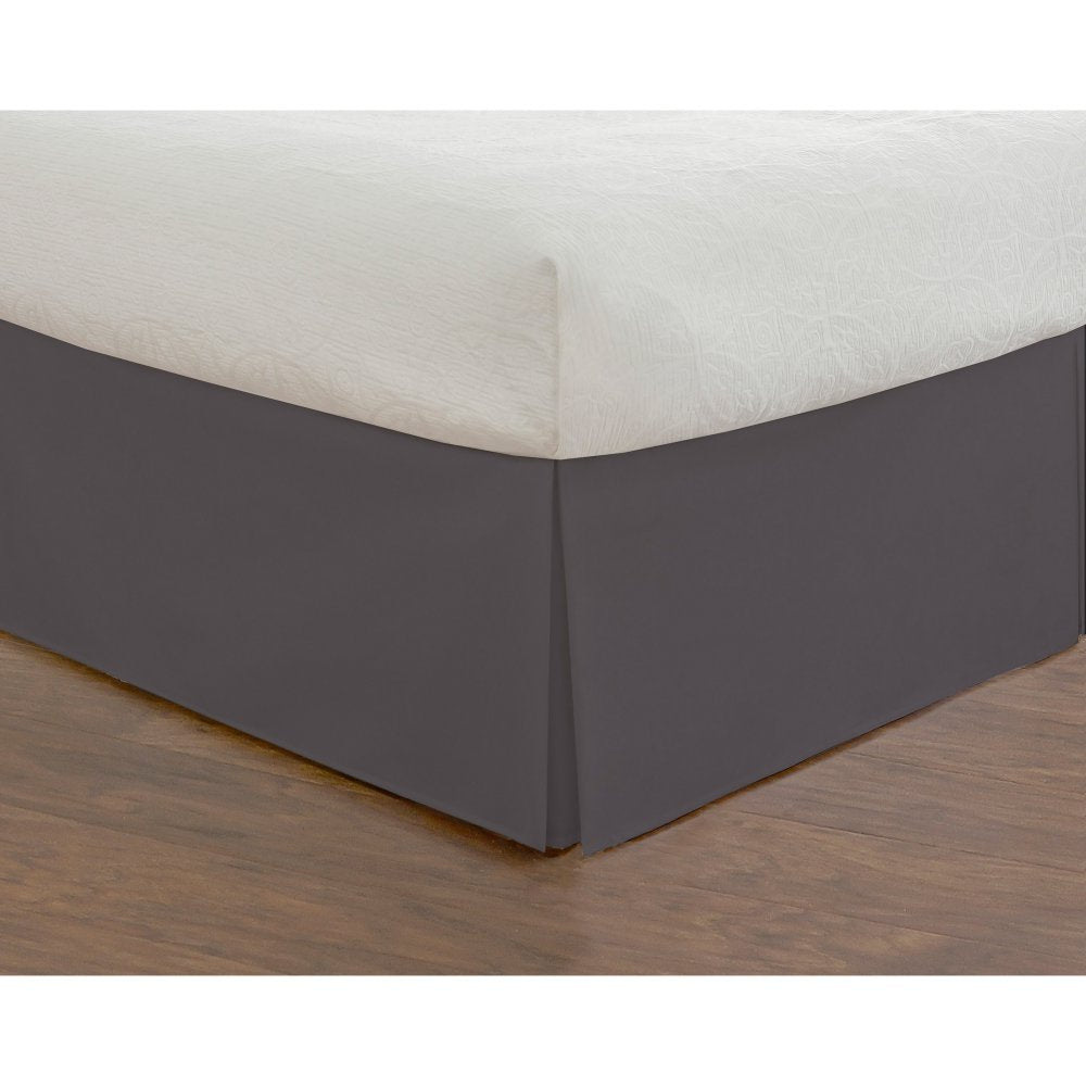 Todays Home Classic Tailored Bed Skirt Dust Ruffle, Cotton Blend Design, 14 Drop Length, Twin XL, Grey