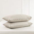 MooMee Bedding Pillowcases Pack of 2 100% Washed Cotton Linen Like Textured Breathable Durable Soft Comfy (Cream Grey, Standard)