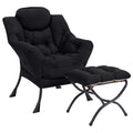 SESHINELL Lazy Chair with Ottoman, Modern Accent Chair Contemporary Lounge Leisure Sofa Chair with Armrests, Reading Chair and F