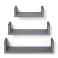 SRIWATANA Floating Shelves Wall Mounted, Solid Wood Wall Shelves, Weathered Gray