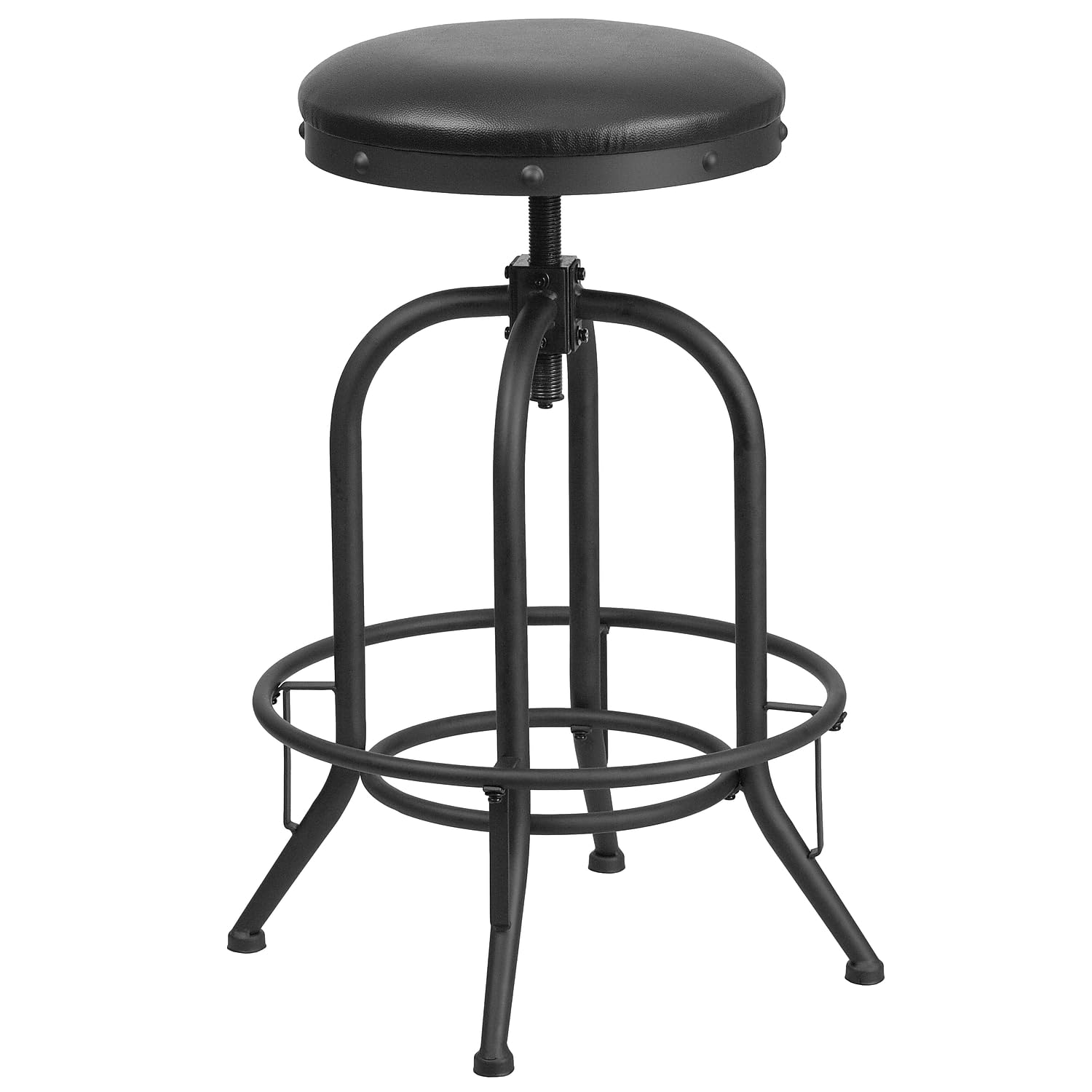 Flash Furniture Carrington 30 Barstool with Swivel Lift Black LeatherSoft Seat