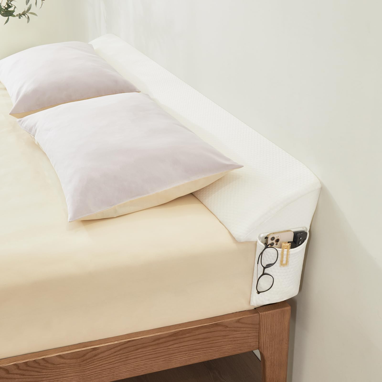 Voctriam Bed Wedge Gap Filler Queen (60x 8x 6) Wedge Pillow for Headboard Gap 0-8 Mattress Gap Filler Pillow Fill The Gap Betwee