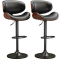 YaFiti Swivel Bar Stools Set of 2 for Kitchen Counter, Adjustable Bentwood Barstools, Modern PU Leather Upholstered Bar Chair wi