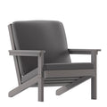 Flash Furniture Charlestown Adirondack Style Deep Seat Patio Club Chair with Cushions - Gray Poly Resin Frame - Cream All-Weathe