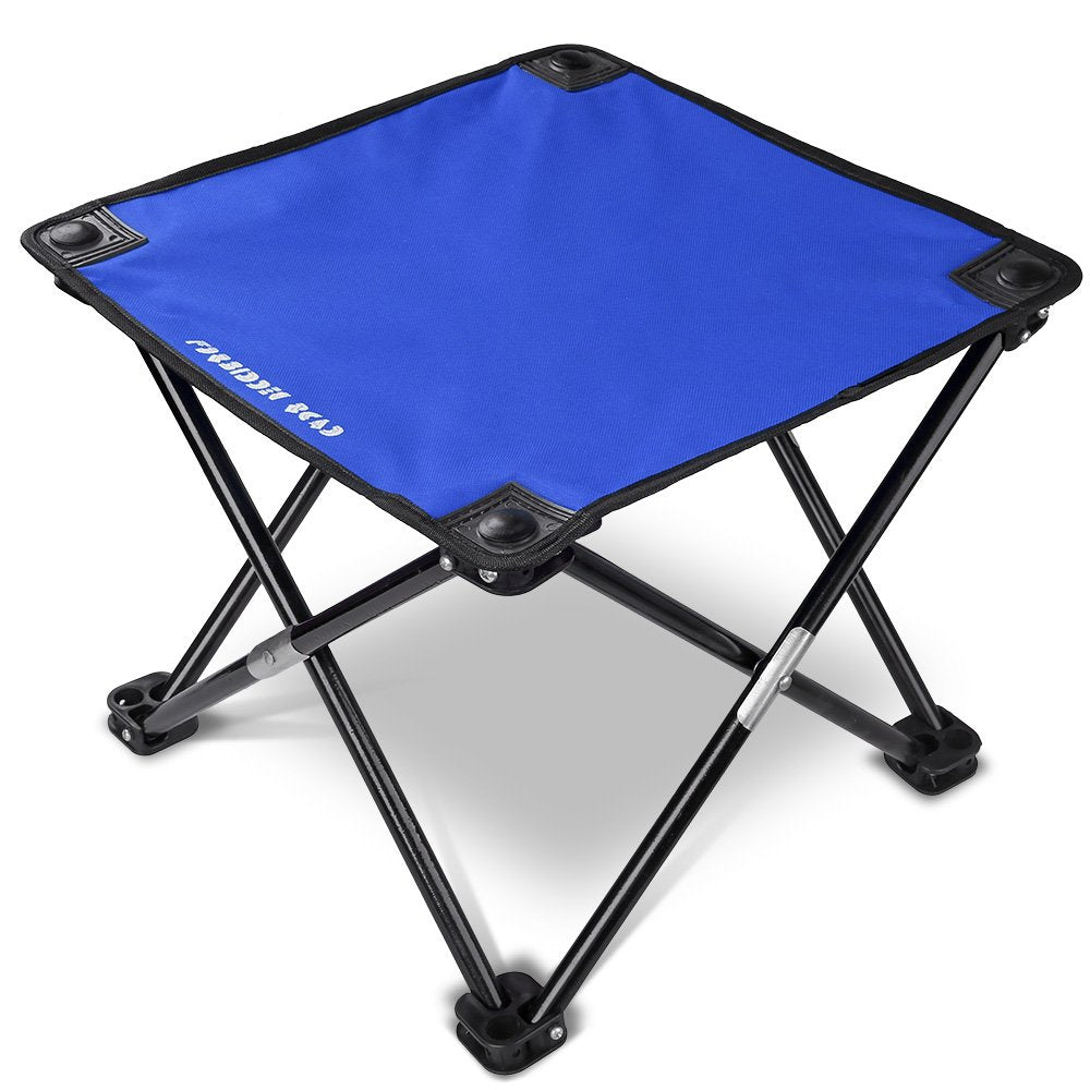 Forbidden Road Camping Stool Portable Footrest for Hiking Fishing Backpacking Beach Travel - Capacity 220lbs (Blue, 14.17 * 11.8