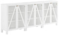 Crosley Furniture Cassai 3-Piece Entertainment Center TV Stand, Media Console, Vinyl Record Storage, White