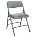 Flash Furniture Advantage Padded Folding Chair 1 Seat, Grey Fabric/Grey Metal