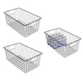 lonpute 16inch Freezer Storage Organizer Baskets, Refrigerator Metal Wire Basket Bins with Handles for Kitchen, Pantry, Cabinet,