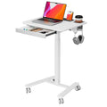 JYLH JOYSEEKER Mobile Small Stading Desk with Drawer, 23.6x19.7 Rolling Laptop Cart on Wheels, Height Adjustable Sit Stand Compu