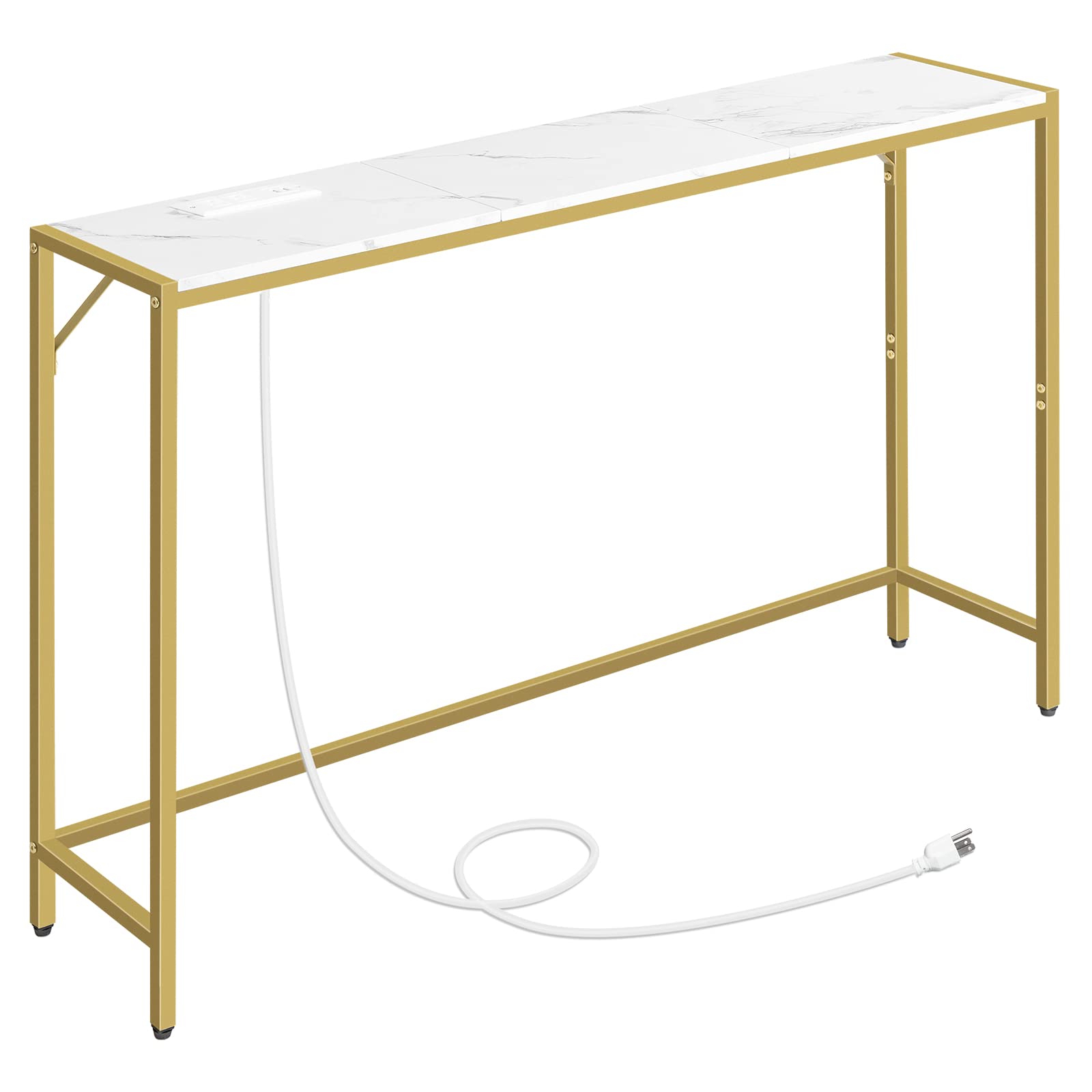 MAHANCRIS Console Table, Narrow Sofa Table, 43.3    Entrance Table with Power Station, Behind Couch Table, Simple Style, for Liv