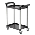VEVOR Utility Cart, 300 lbs Load Capacity, 2-Tier Utility Plastic Cart with 360 Swivel Wheels (2 with Brakes), 24.4 x 16.1-inch 