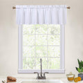 CAROMIO White Valances for Kitchen Windows, Waffle Woven Textured Valance Curtains for Bathroom Short Half Window Cafe Curtains,