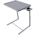 Adjustable TV Tray Table - TV Dinner Tray on Bed & Sofa, Comfortable Folding Table with 6 Height & 3 Tilt Angle Adjustments (Gra