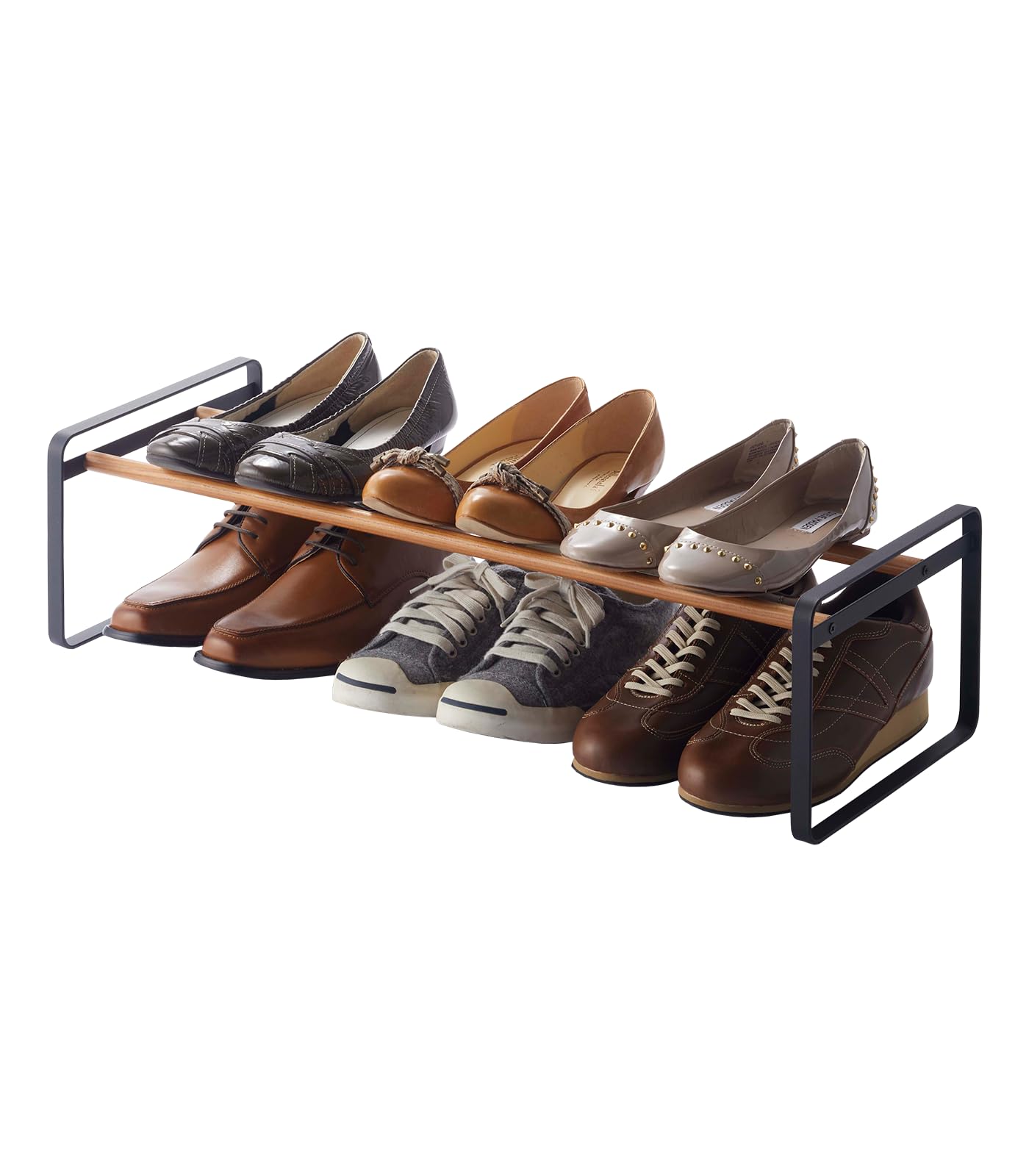 Yamazaki Home Stackable Steel | Shoe Rack, One Size, Black