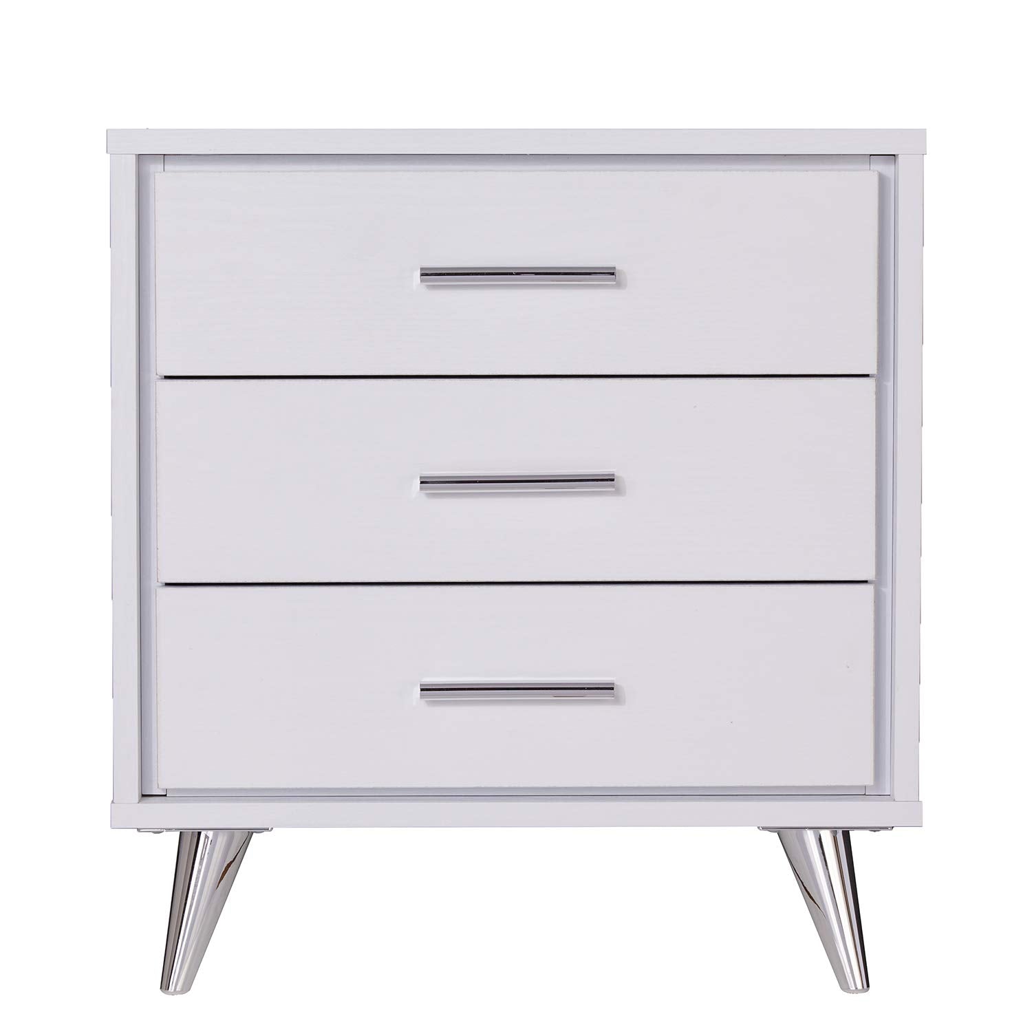 SEI Furniture Oren Bedside Table w/Drawers Nightstand, White (AMZ2486FH)