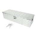 confote 39 Inch Heavy Duty Aluminum Stripes Plated Tool Box Pick Up Truck Bed RV Trailer Toolbox Waterproof Square Storage Organ