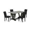 East West Furniture V696AB624-5 5 Piece Dinette Set for 4 Includes a Rectangle Dining Room Table with V-Legs and 4 Black Color L