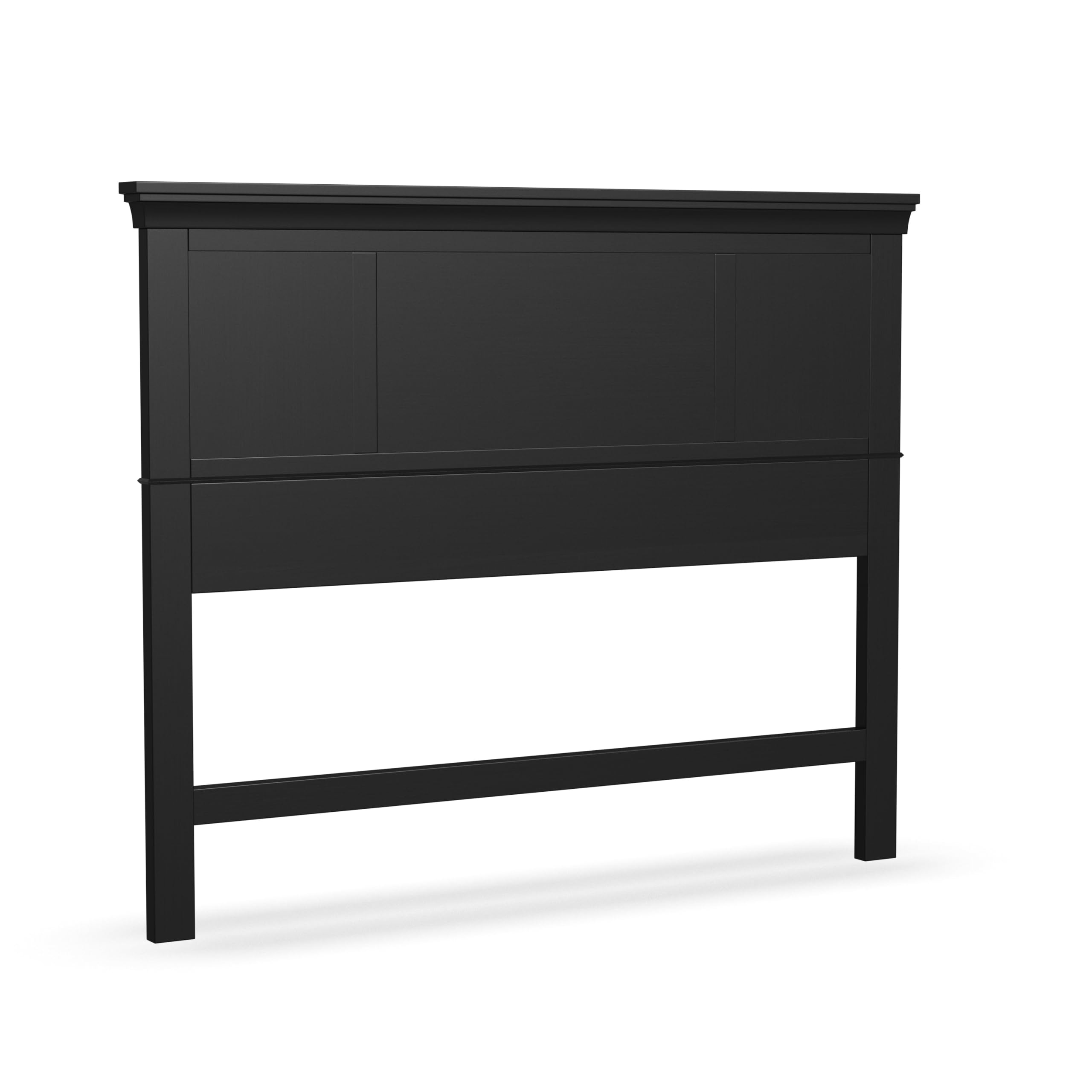 Home Styles Bedford Black Queen Headboard with Raised Panels, Picture Frame Moldings, and Clear Coat Finish