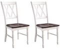 Crosley Furniture Shelby Traditional Wood X-Back Dining Room Chairs Set of 2, Kitchen Chair, Distressed White