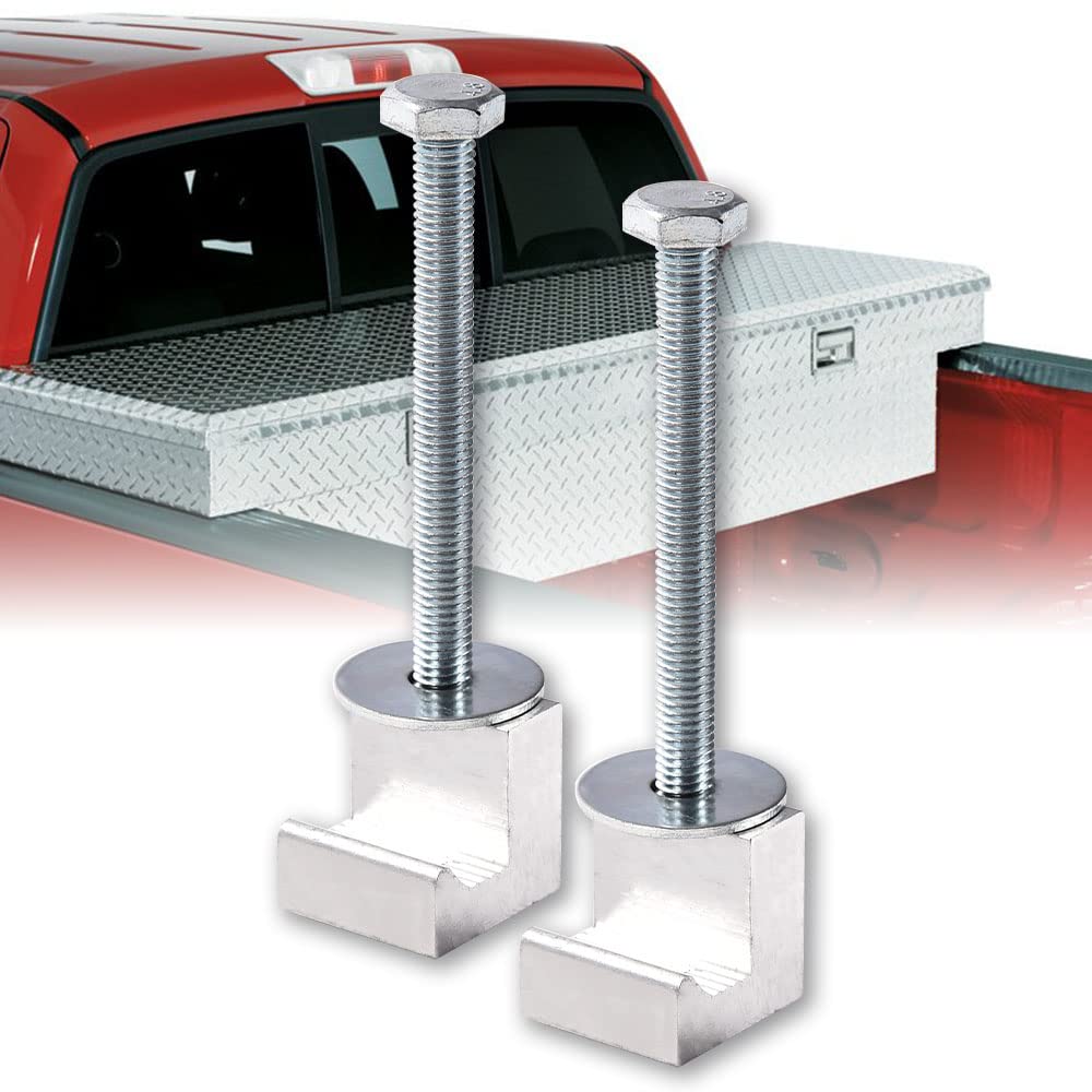 PIT66 Truck Tool Box Mounting Kit Comes with Fastening Nuts 1 Pair Universal Truck Tool Box Tie Downs Accessories Rail Mounting 