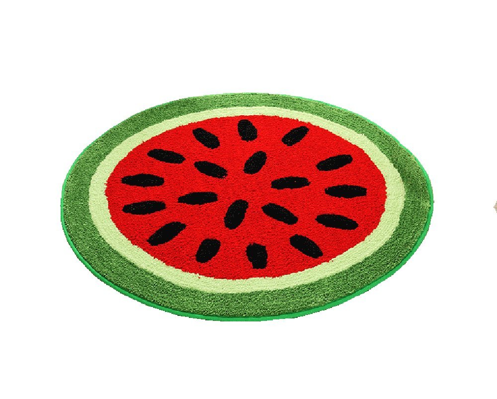 KUKISHOP Baby Round Creative Shaggy Watermelon Area Rugs and Carpet Soft Bedroom Home Carpet Mat Pad for Kids Play,Round 39.3 x 