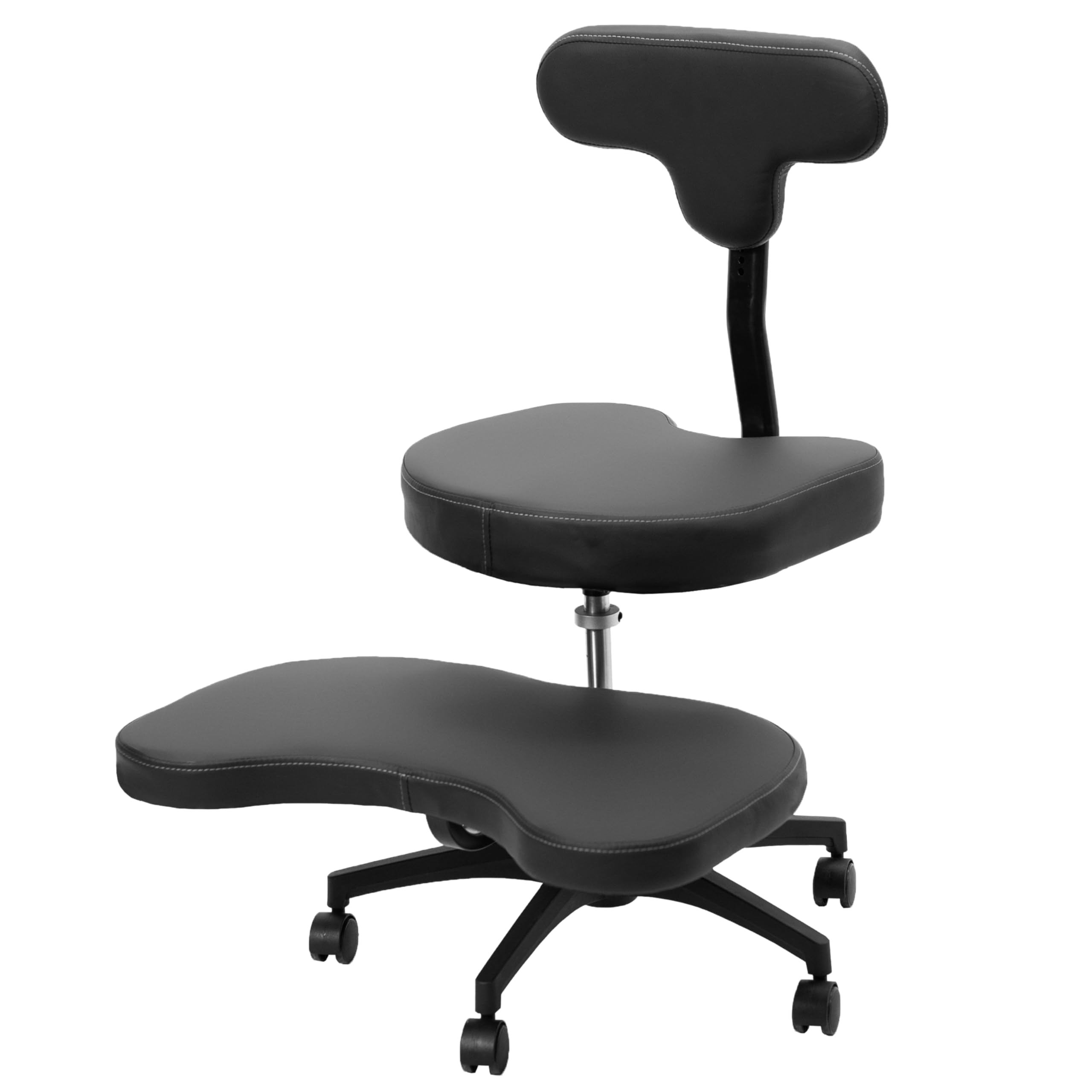 VIVO Ergonomic Cross Legged Chair with Wheels, Home and Office, Versatile Kneeling Chair, Height Adjustable, Yoga Desk Chair, Bl