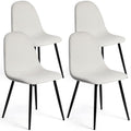FurnitureR Dining Chairs Set of 4 Comfortable Upholstered, Fabric Mid-Back Armless Accent Side Chairs for Home, Kitchen, Living 