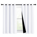 NICETOWN Pure White 100% Blackout Lined Curtains, 2 Thick Layers Completely Blackout Window Treatment Panels Thermal Insulated D