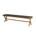 Christopher Knight Home Jeffery Outdoor Acacia Wood Bench with Rope Seating, Black and Teak 61x13.75x16.25 inches
